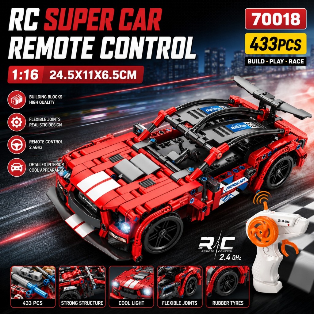 Mainan AnaK RC Super Car Lego Block Mobil Mainan Anak Cocok Untuk Hadiah Kado Anak