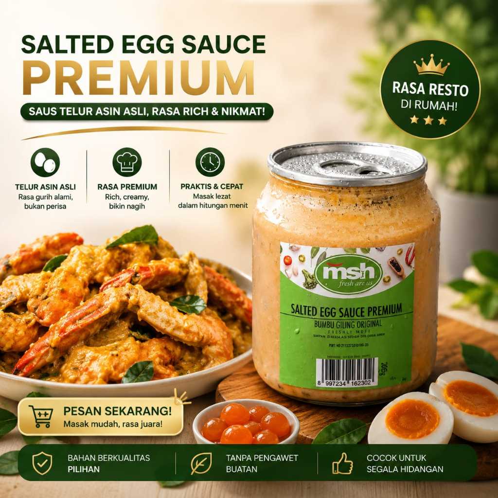 Salted Egg Sauce Premium 190 gr , Saus Telur Asin , Saus Telur Asin Siap Saji