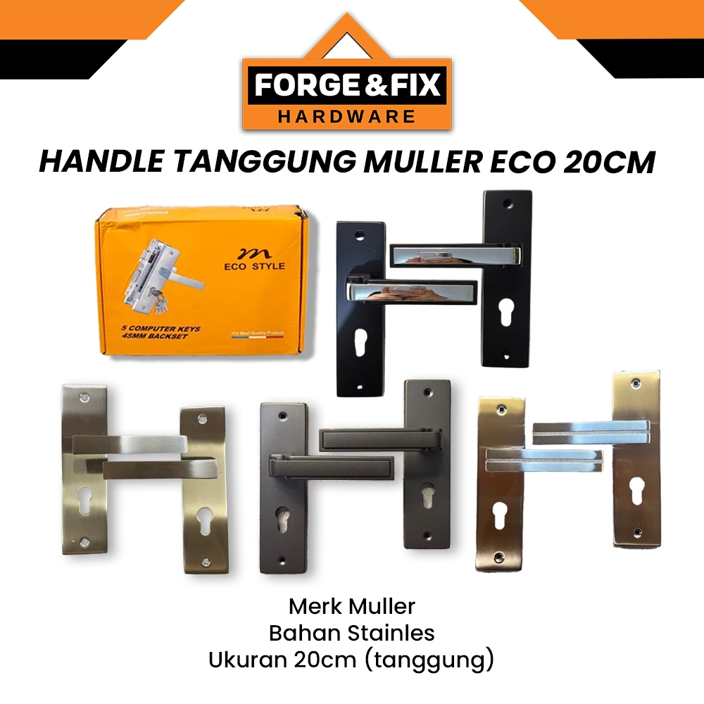 MULLER ECO Handle Gagang Kunci Pintu Komputer Tanggung SET