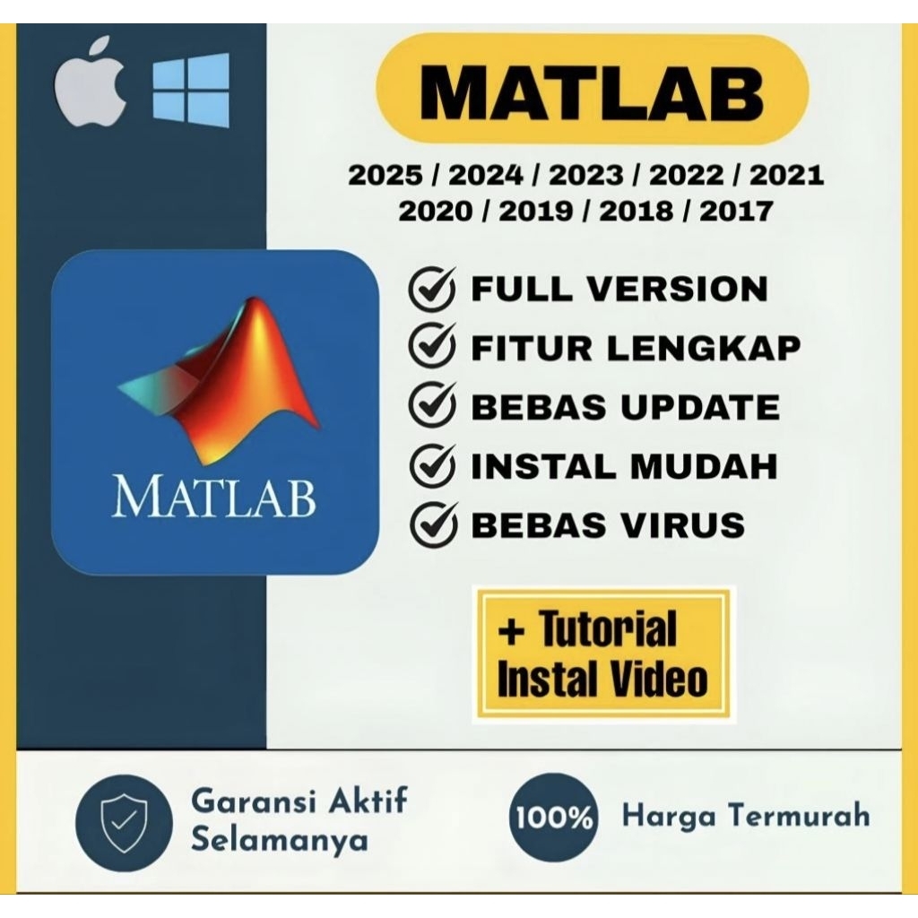 Matlab 2026, 2025, 2024, 2023, 2021,2020,2019,2018,2017,2014 Full Version Lifetime + Panduan Instala