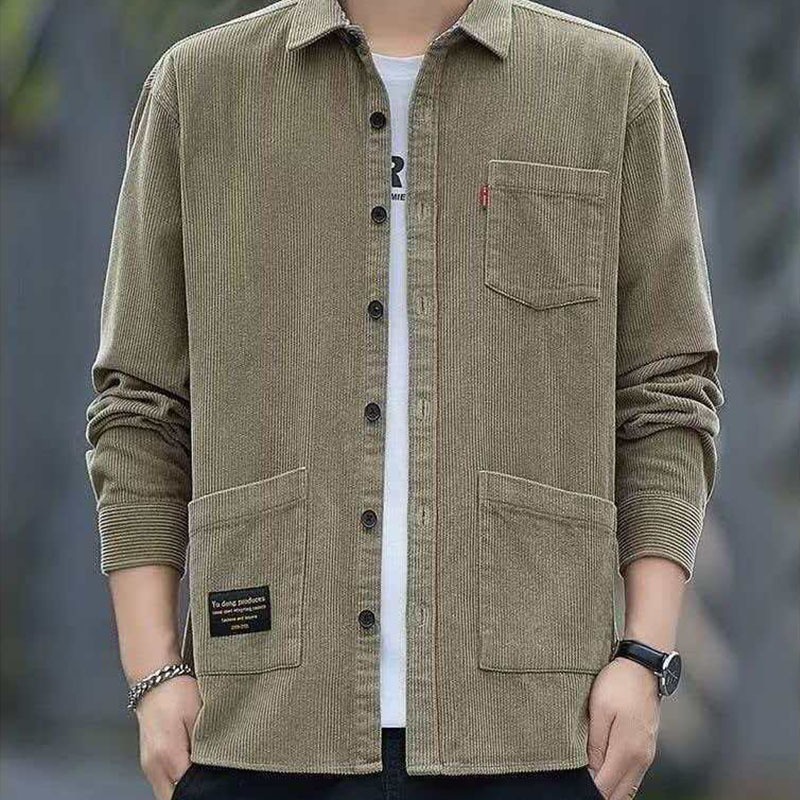 Jaket Pria Corduroy kerah korduroy outer cowok tebal jacket casual jacket korean style polos khaki k
