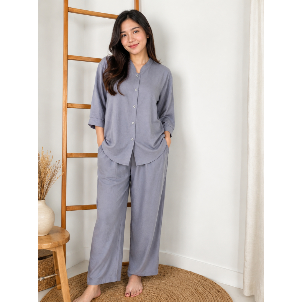 Setelan Cringkel Wanita Remaja Dewasa Jumbo l Onset Crinkle Busui Celana Panjang Kekinian / ONSET SE