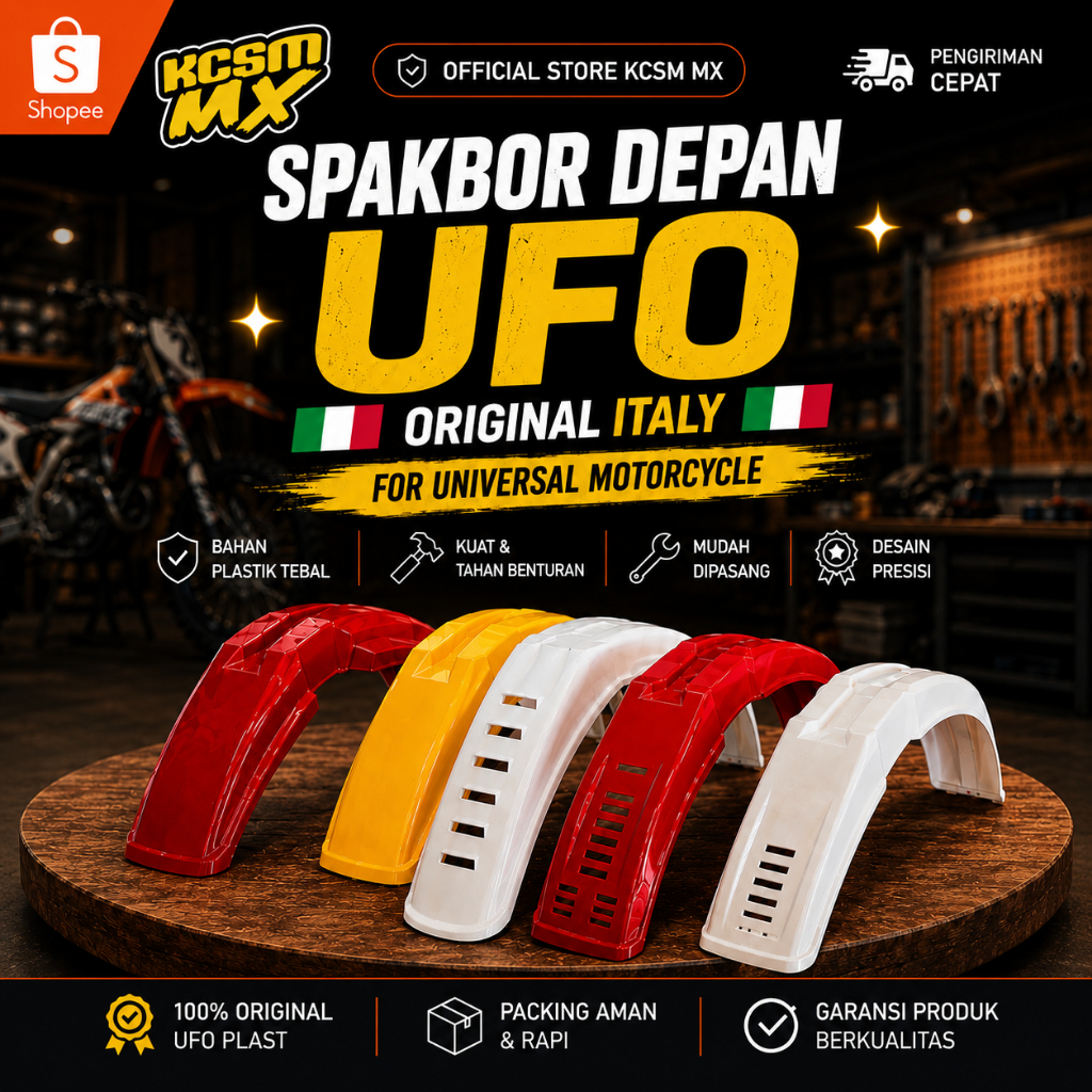 Front Fender UFO Plast Model Maico Italy Universal Spakbor Depan Motor Trail MX Retro Racing Style