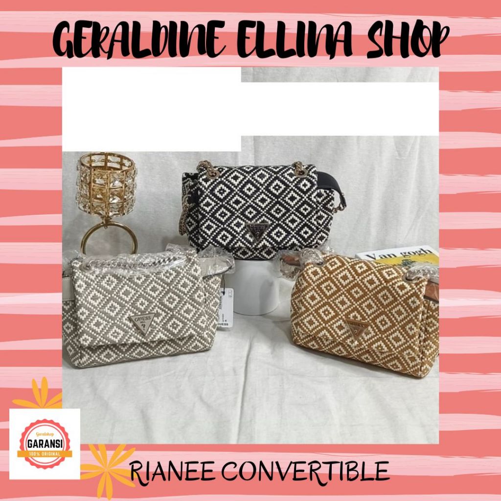Tas selempang wanita Guess original sale seri RIANEE CONVERTIBLE