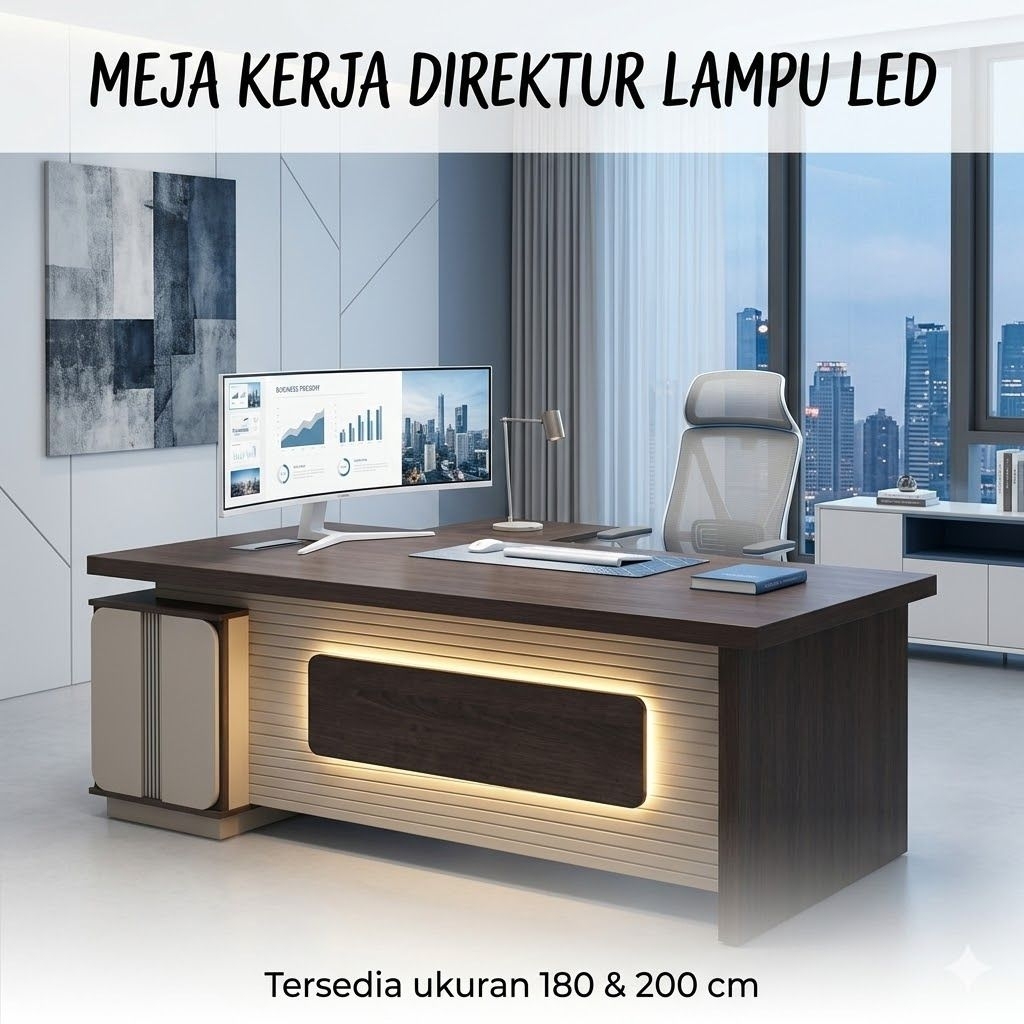 Meja Kerja L Direktur Meja Direktur 180 cm Meja Kerja L Pejabat 200 cm Meja Kantor Meja Laptop Meja 