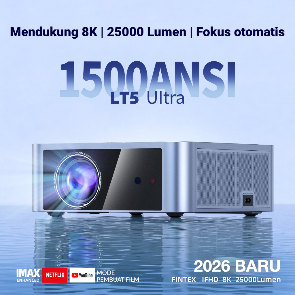 Proyektor FINTEXPro LT5 asli, proyektor Android, kualitas gambar resolusi tinggi 8K, konektivitas Wi