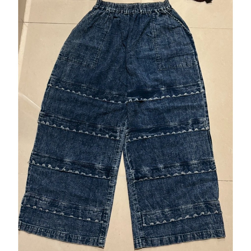 Celana panjang jeans karet wanita/bawahan/celana panjang