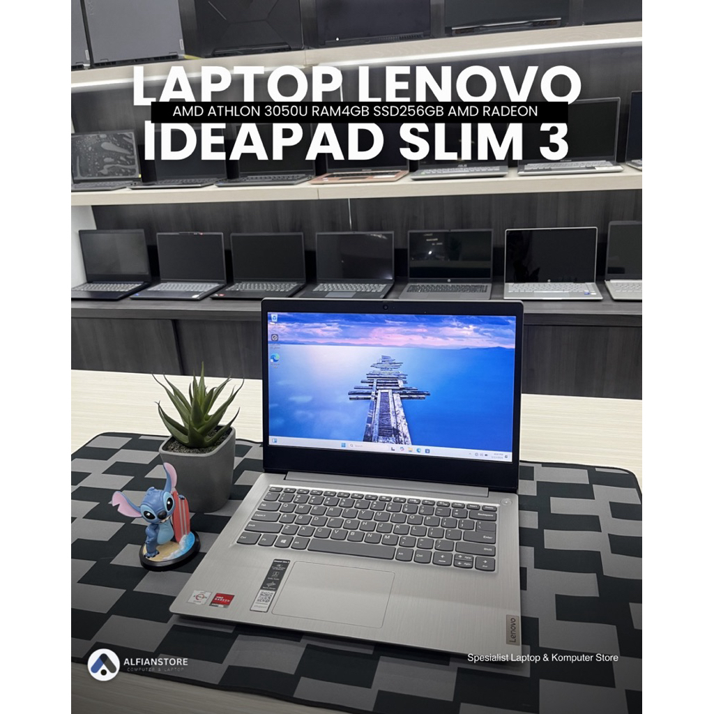 LAPTOP LENOVO IDEAPAD SLIM 3 AMD ATHLON 3050U RAM4GB SSD256GB