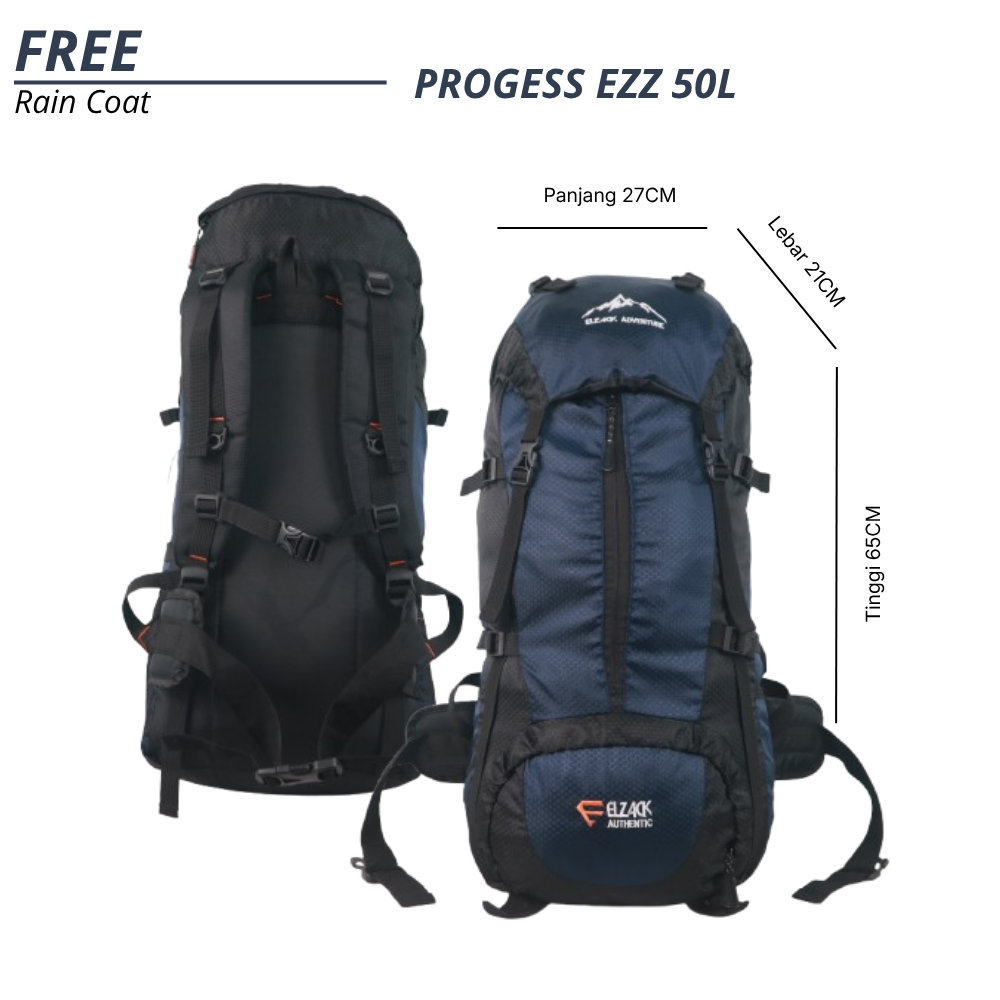 Ransel Carrier 50 Liter Tas Gunung Pria Outdoor Backpack Hiking Camping Mudik Hiking Traveling