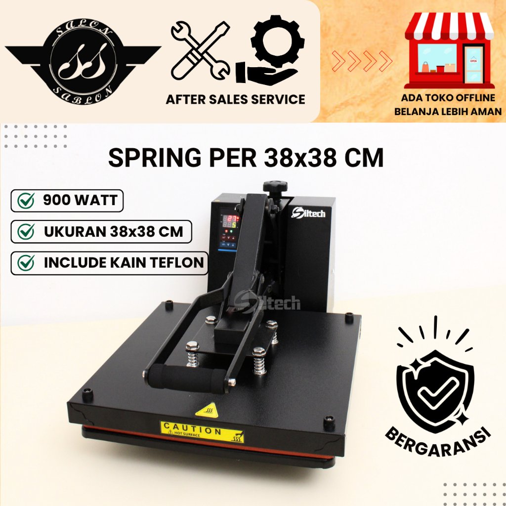 Mesin Press Kaos 38 x 38 CM | Heat Press Machine Sablon DTF, DTG, Sublimasi Transferpaper, Polyflex