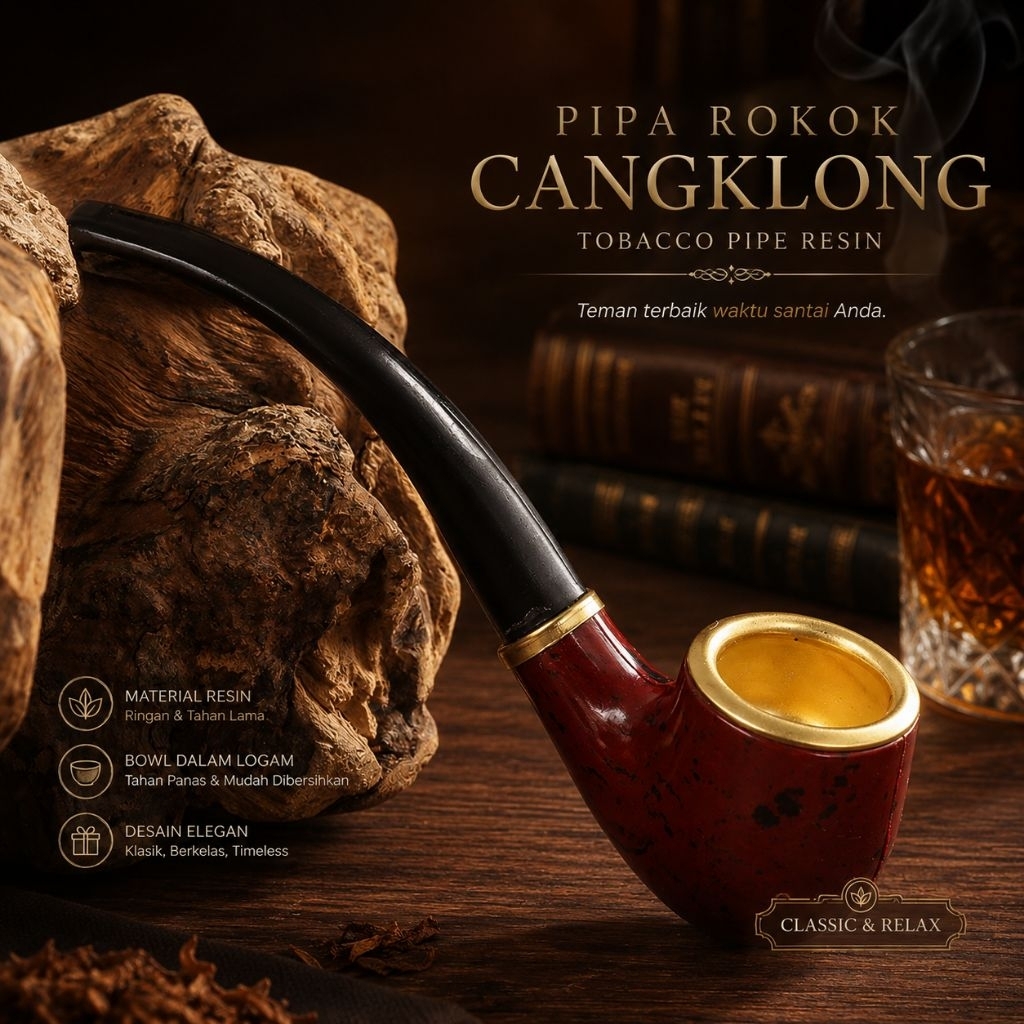 Pipa cangklong kayu adalah alat merokok tradisional yang dirancang khusus untuk membakar rajangan. K