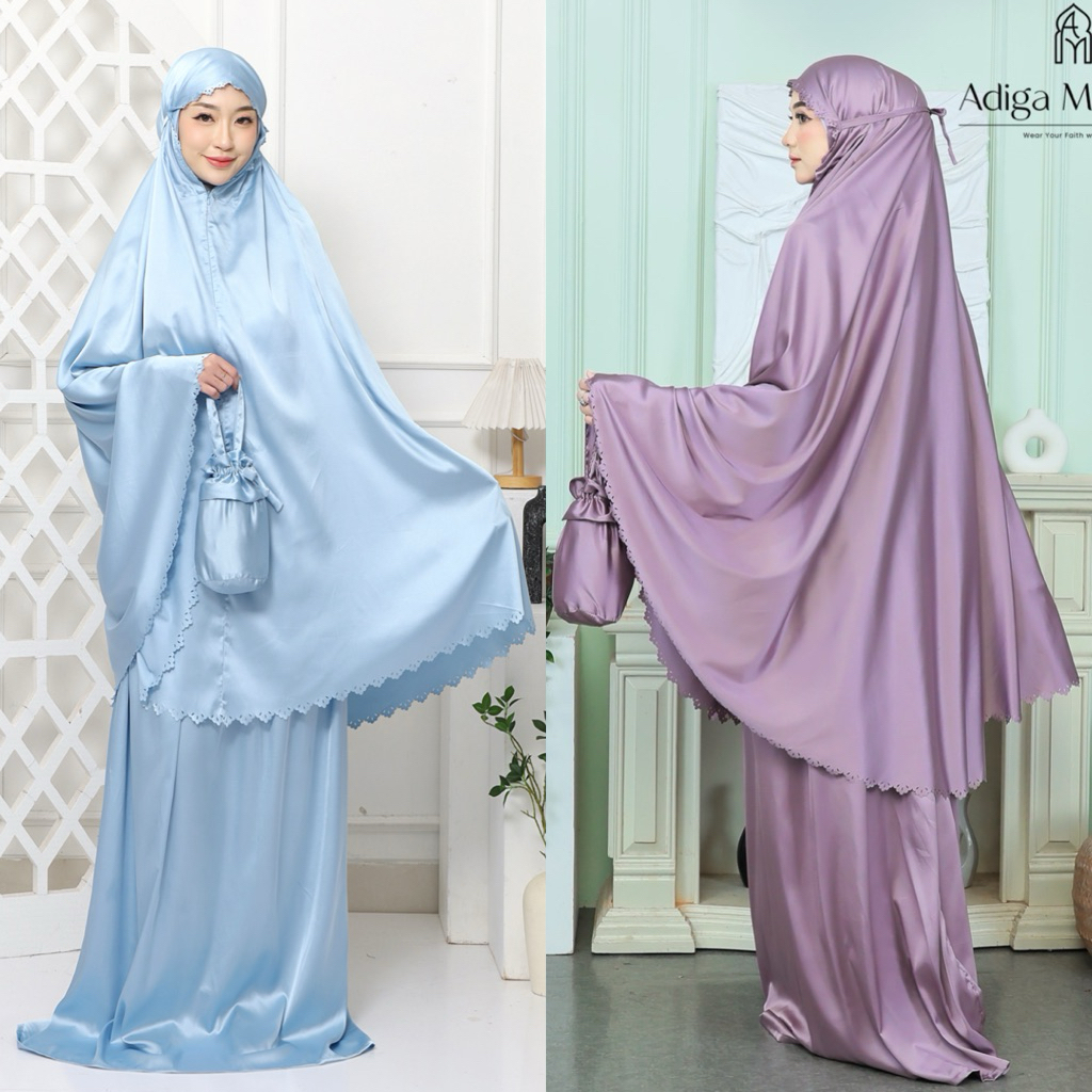 Adiga Moslem - Mukena Dewasa Armany Silk Lasercut | Ayasha Prayer Set Series