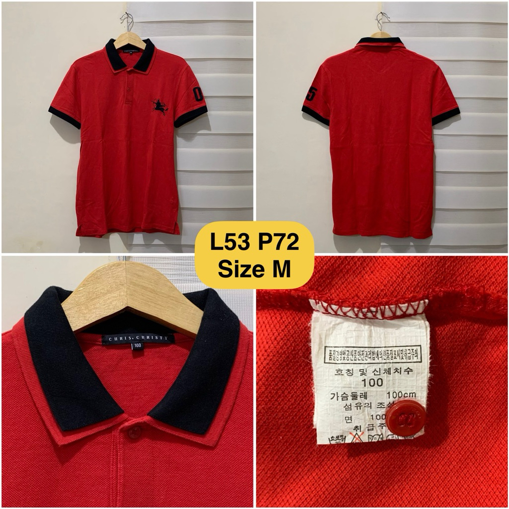 Poloshirt Chris Christy Merah Original