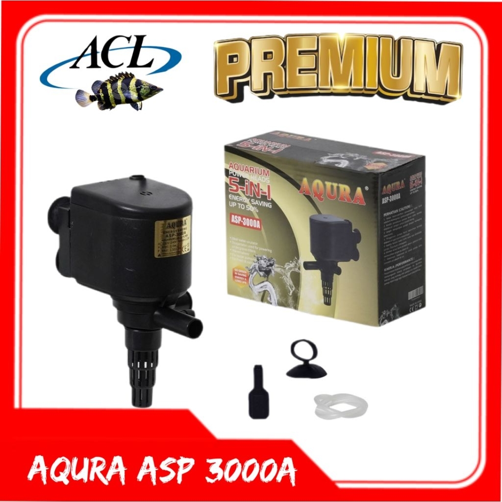 pompa aquarium seri 3000A power head aqura asp-3000A MESIN AKUARIUM