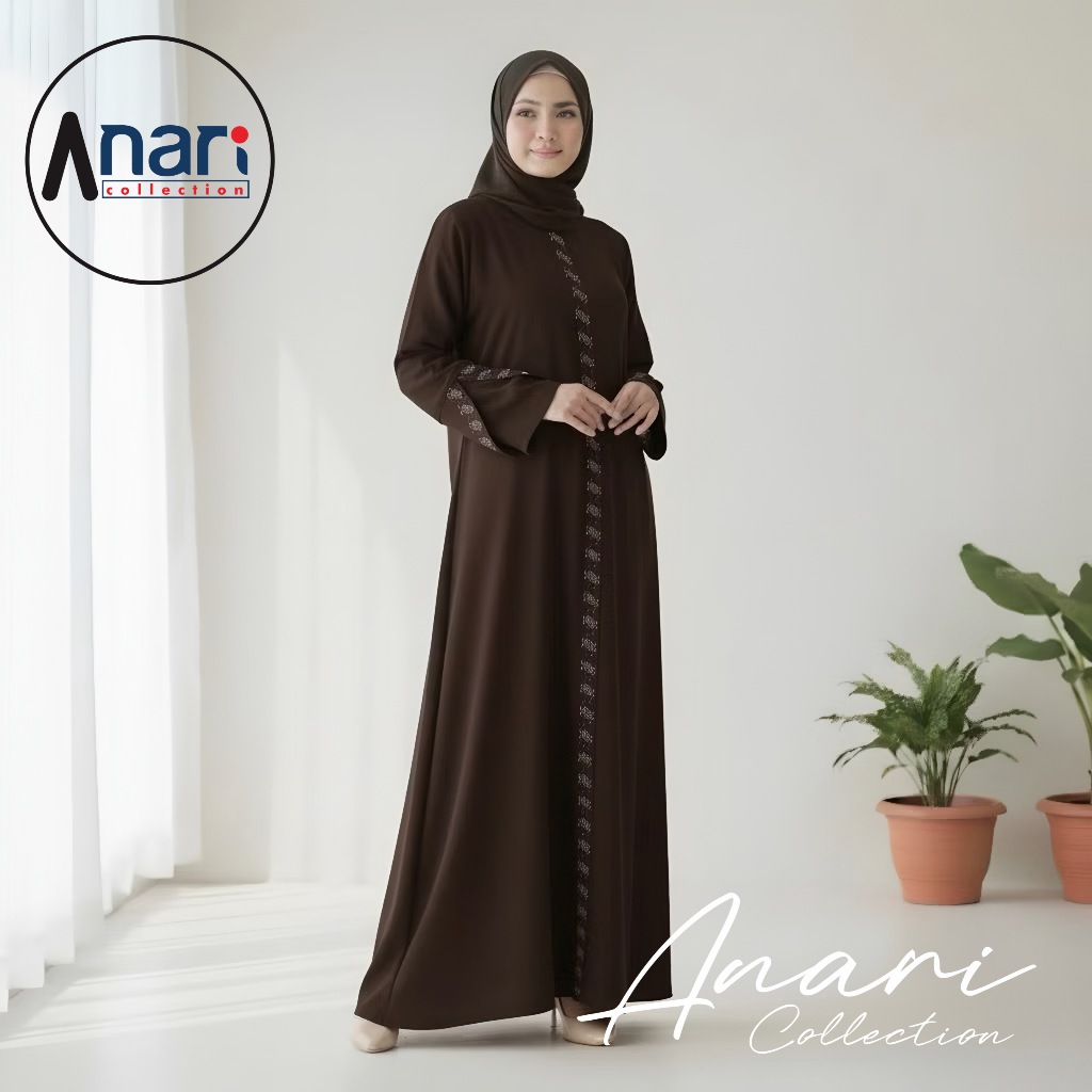 (Bisa COD) Anari Dress Gamis Bahan Sabrina Anti UV Dengan Payet Swaroski Wanita Muslim Busui Friendl