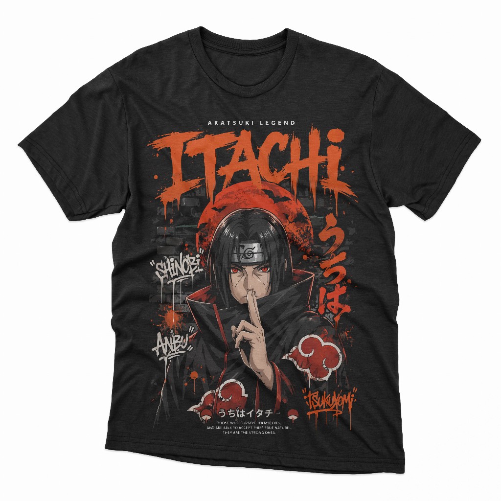KAOS ANIME NARUTO ITACHI REGULAR SIZE DISTRO WIBU JEPANG OTAKU