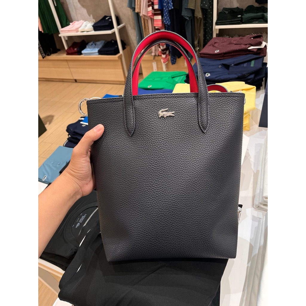 (JASTIP) Lacoste Women's Anna Vertical Reversible Tote Bag Tas Selempang Wanita