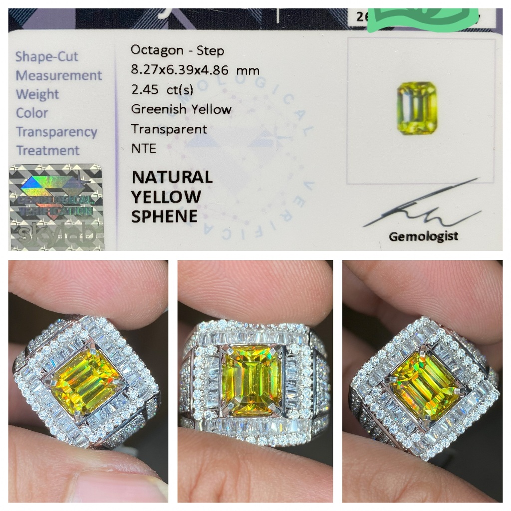 Natural 2.45ct rainbow sphene brutal dispersion hq