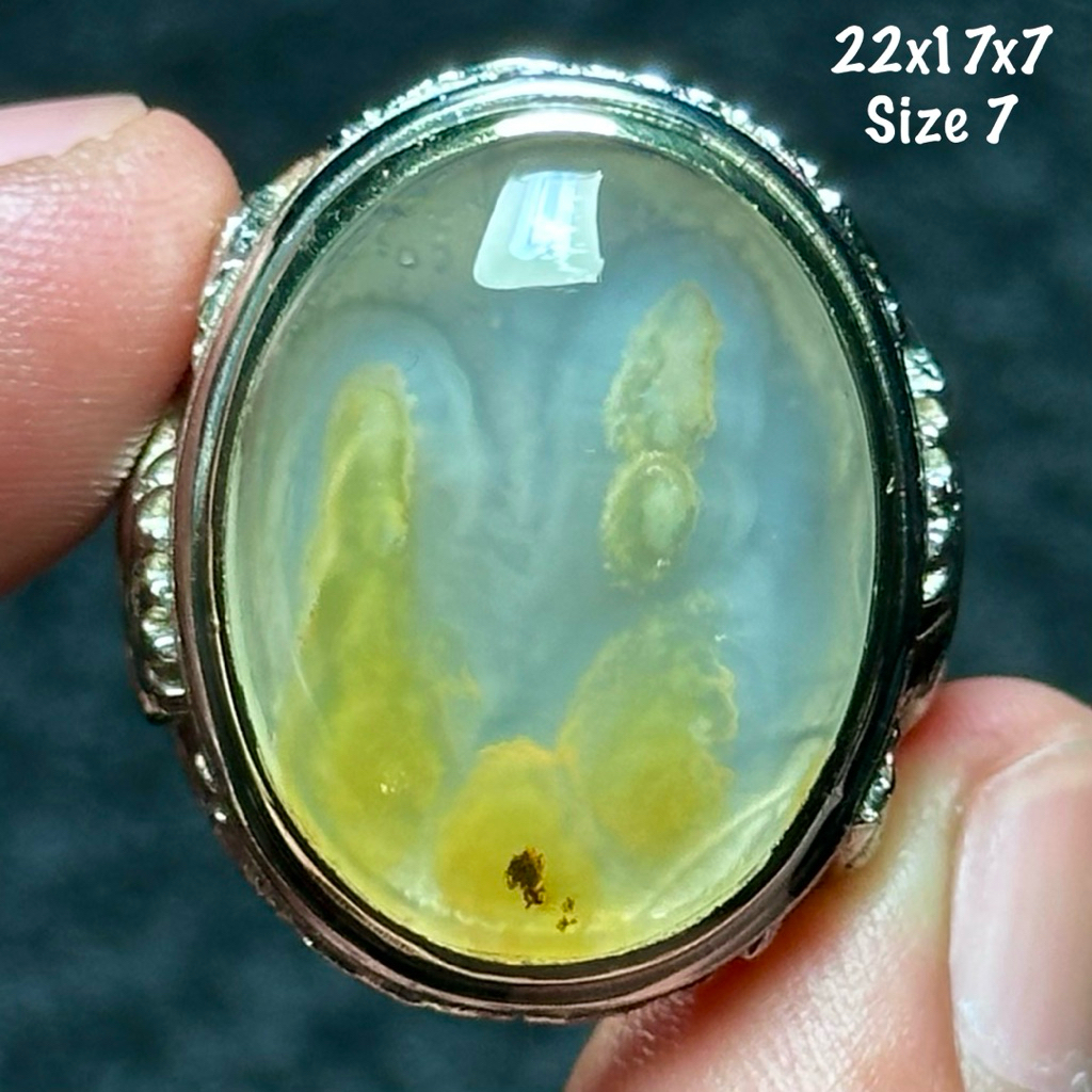Cincin Batu Akik Natural Sodo Lanang Pemandangan Lembah Awan (asli alam)
