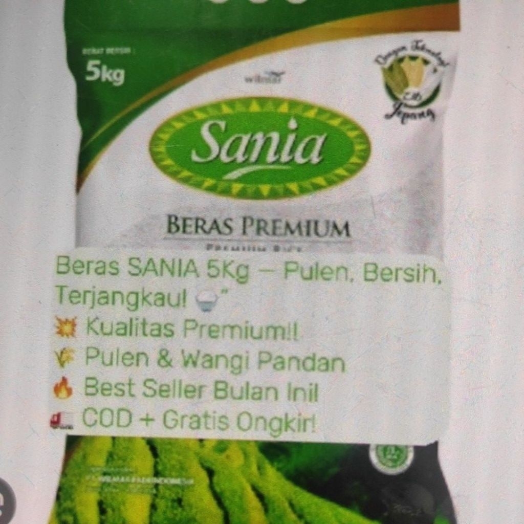 beras merk Sania 5 kg premium instan dan kargo