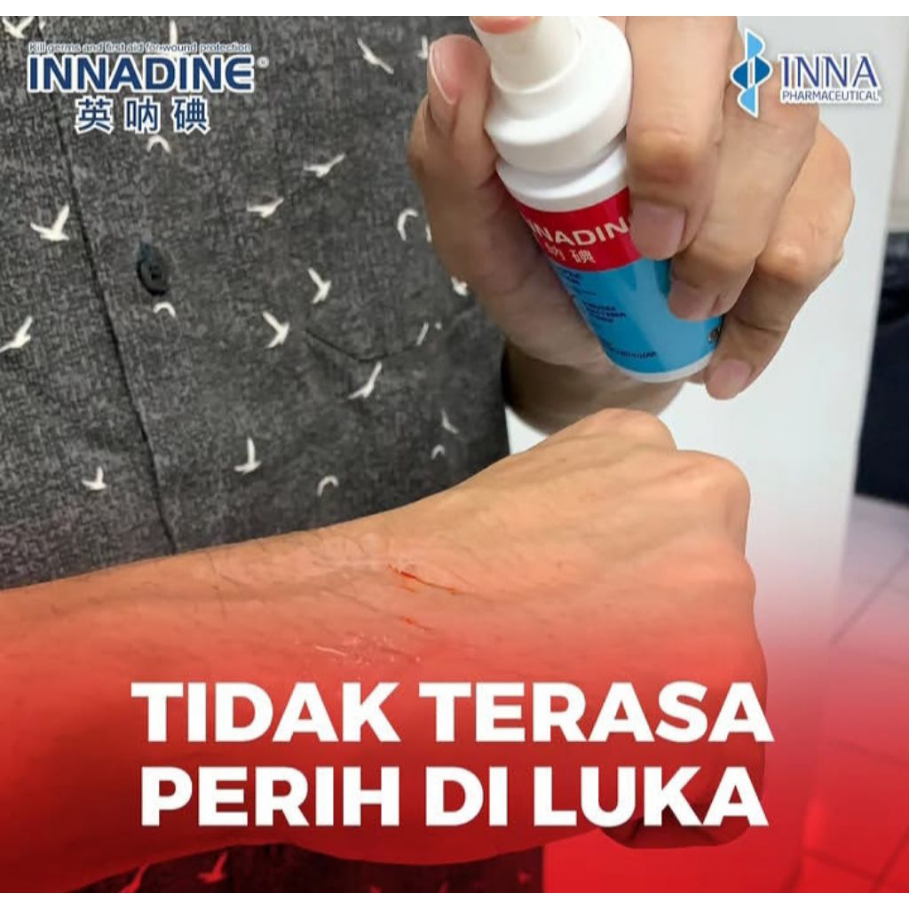 INNADINE ANTISEPTIK LUKA 50ML/INNADINE SOLUTION SPRAY/PERTOLONGAN PERTAMA SAAT LUKA/ANTISEPTIK LUKA 