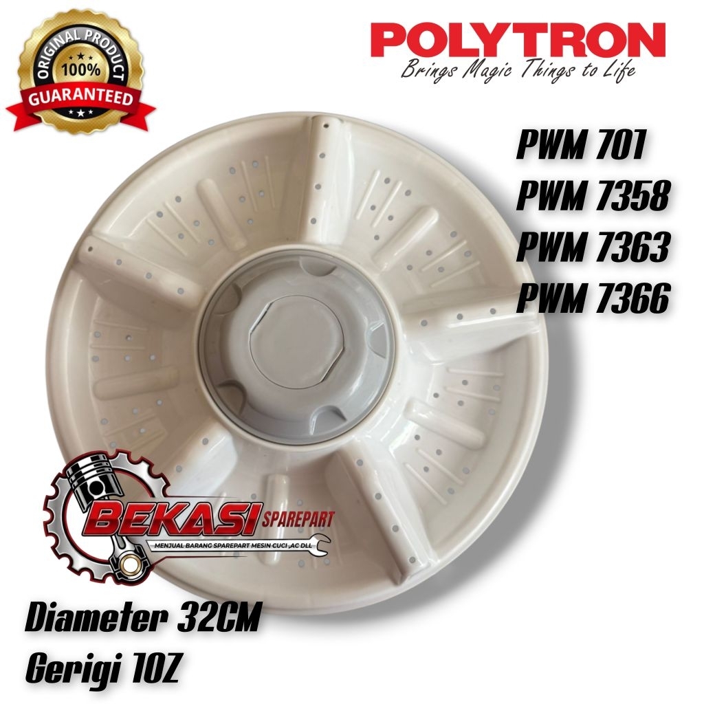 ORIGINAL Pulsator Polytron 7-8Kg PWM701 PWM7366 PWM7363 PWM7358 Mesin Cuci Polytron 2 Tabung 32CM