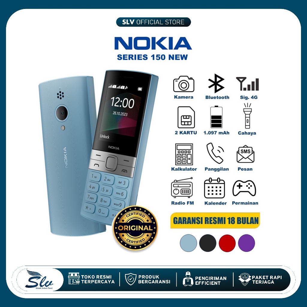 BARU/GRESS Hp Jadul Nokia 150 2024 NEW VERSION Murah Berkualitas Hp Jadul 2 Kartu Ada Kamera Musik F