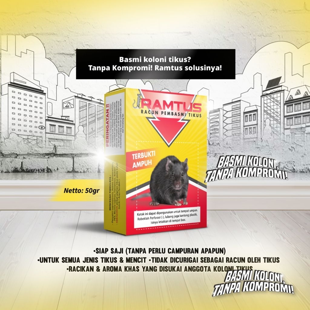 RAMTUS] Ramtus Racun Tikus Ampuh Pembasmi Tikus & Mencit Sampai Tuntas Koloni
