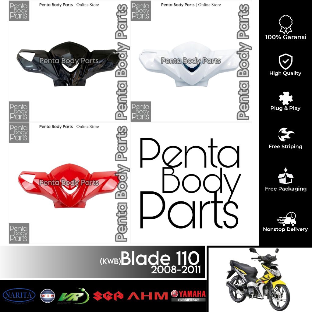 Cover Handle Depan Blade 110 (KWB) - Batok Kepala Depan Blade Lama / Gen 1 2008-2011 Warna Hitam Put