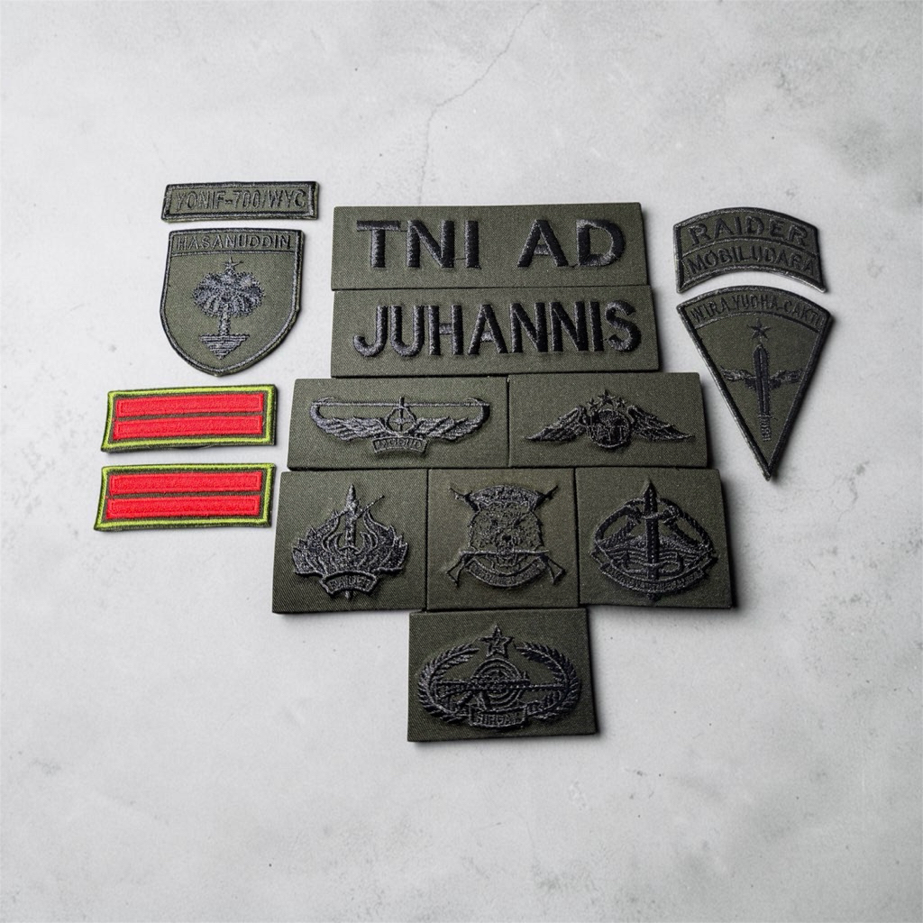 PAPAN NAMA  ATRIBUT  BAJU PDL TNI (mika), papan nama PDL TNI, Bordir atribut PDL TNI, Bordir papan n