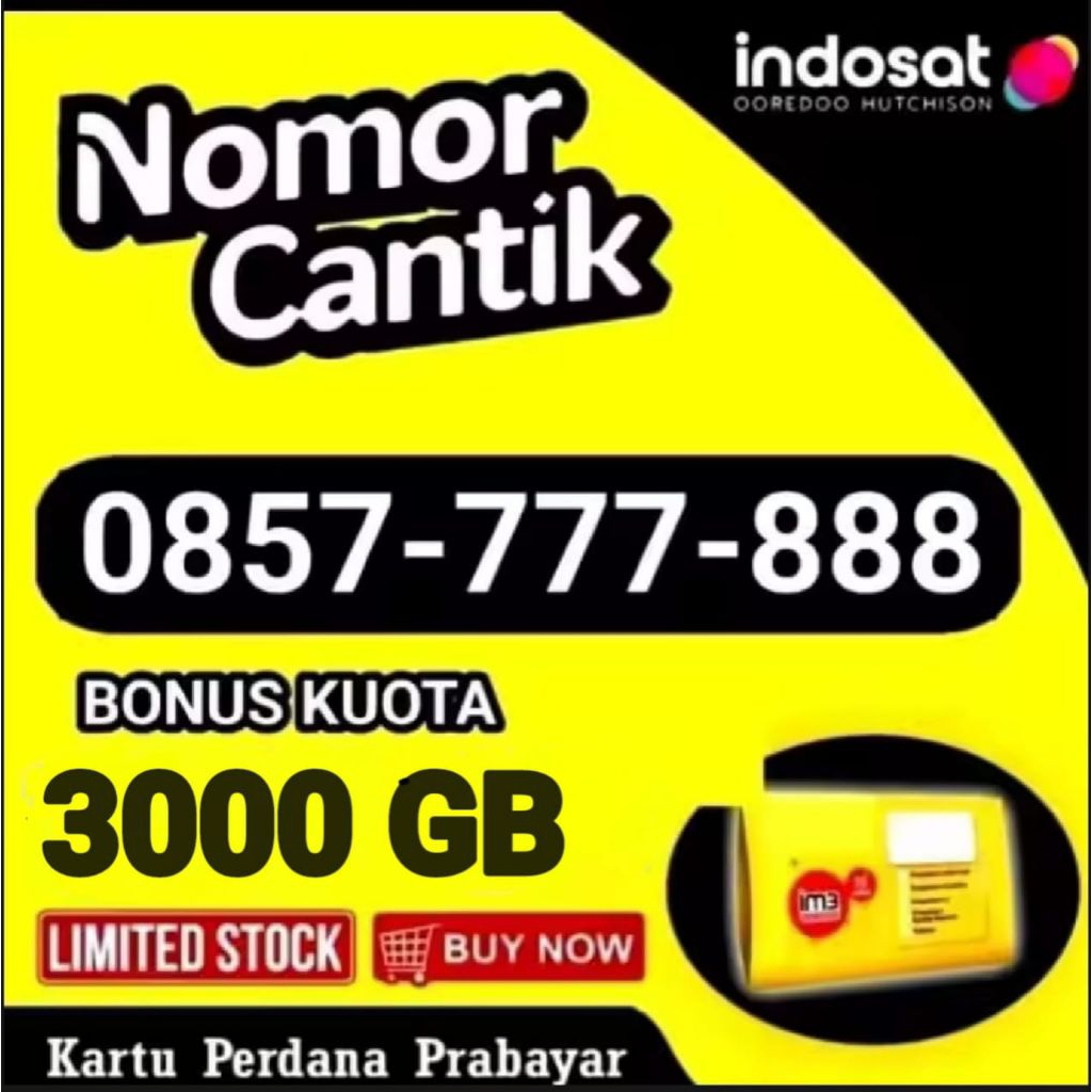 Kartu SIM Indosat IM3 10 Digit - Bonus Kuota Internet 3000 GB