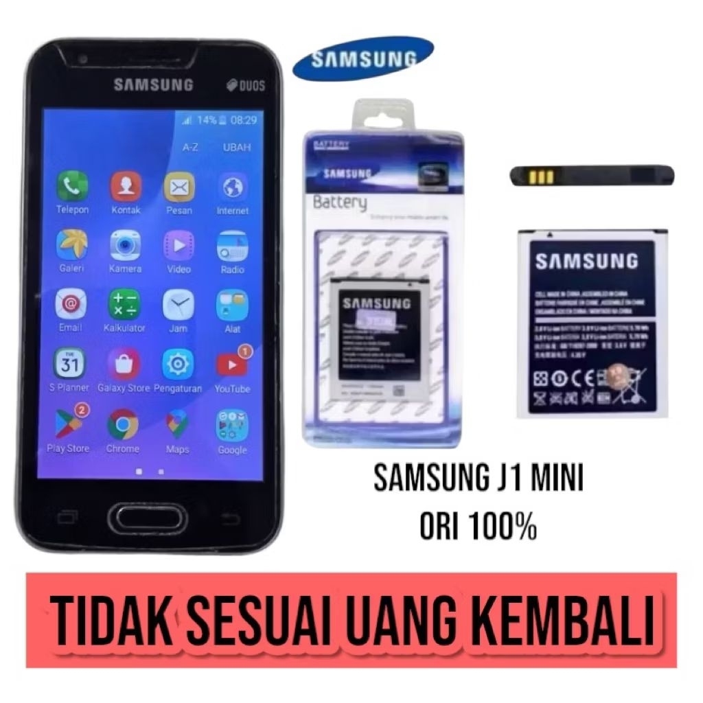 BATERAI HP J1 MINI SAMSUNG ORI ASLI 100% TAHAN LAMA & BERGARANSI