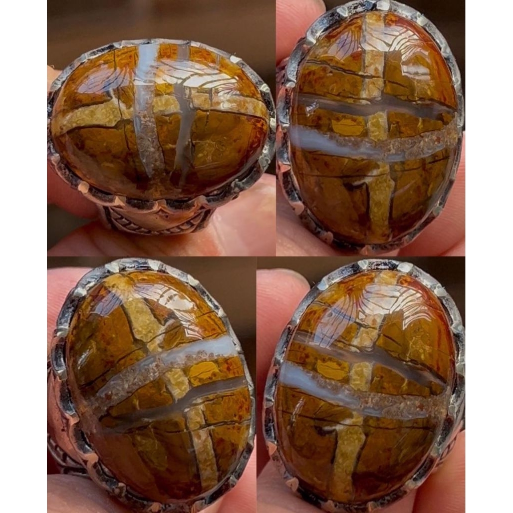 NATURAL CINCIN BATU AKIK GALIH ASEM PAMOR TAPAK JALAK 3D TEMBUS BAWAH AJIB ANTIK