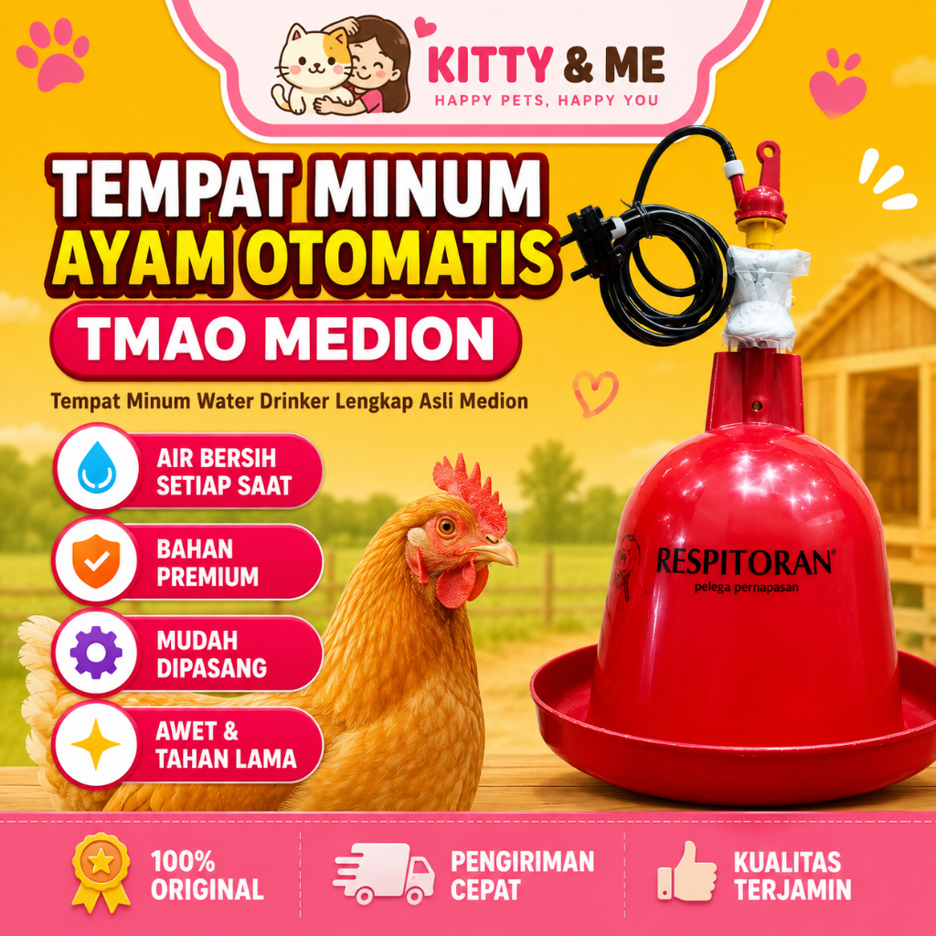 TEMPAT MINUM AYAM OTOMATIS TMAO MEDION - Tempat Minum Water Drinker Lengkap Asli Medion