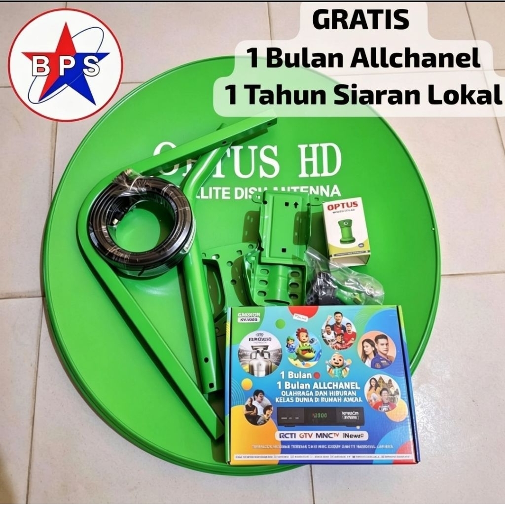 dish parabola optus66 odu mini 60cm lnbf kuband kabel 15m paket lengkap parabola 60cm