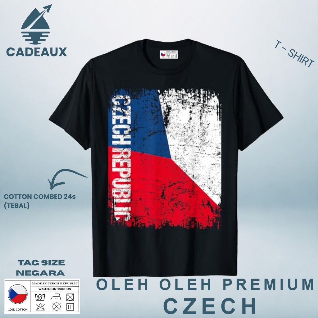 Kaos Oleh Oleh CZECH 11 PAKAI TAG ASAL NEGARA CZECH REPUBLIC T-Shirt Cotton Combed 24s SOUVENIR PREM
