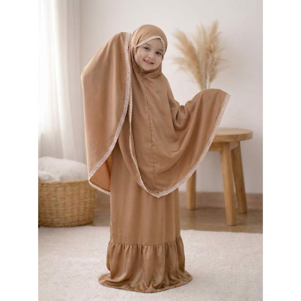 Devanni Mukena Anak SD Satin Silk Premium Adem Cantik Free Pouch