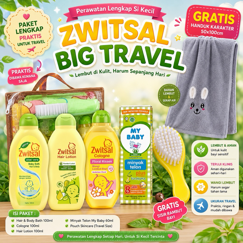 [BIG TRAVEL PACK] ZWITSAL BABY Paket Travel | Paket Lengkap Zwitsal