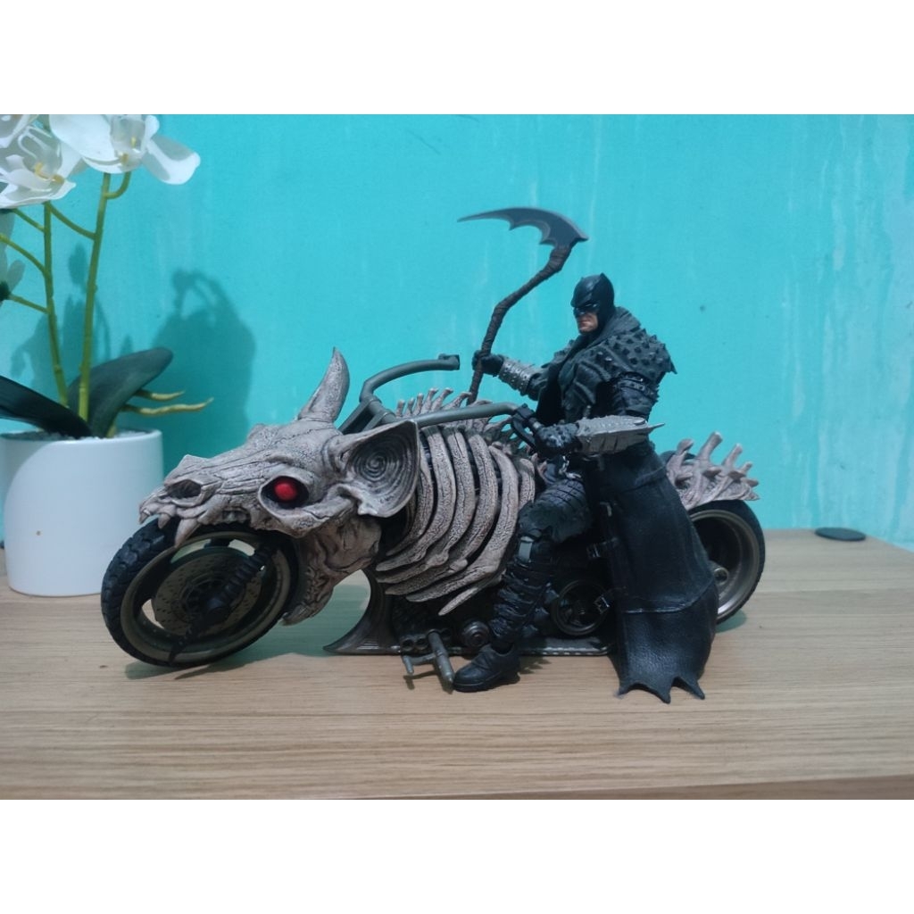 mcfarlane batcycle batman death metal set