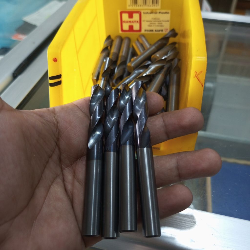 Guhring Jerman Drill carbide 9.6mm mata bor Carbide 9.6 untuk material harden second bekas mulus sia