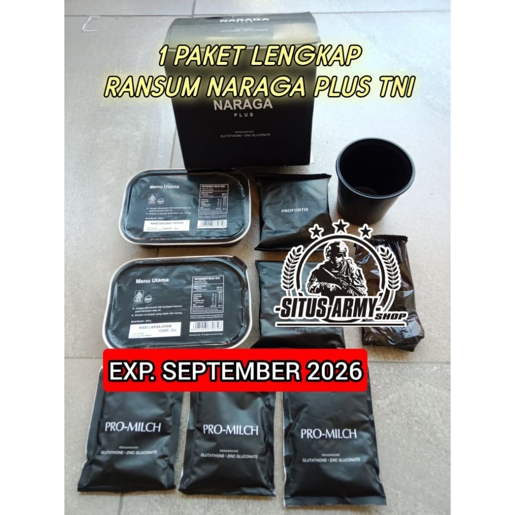 MURAH.. NEW RANSUM NARAGA PLUS TNI EXP. SEPTEMBER  2026 | 1 PAKET RANSUM NARAGA PLUS | RANSUM TNI | 