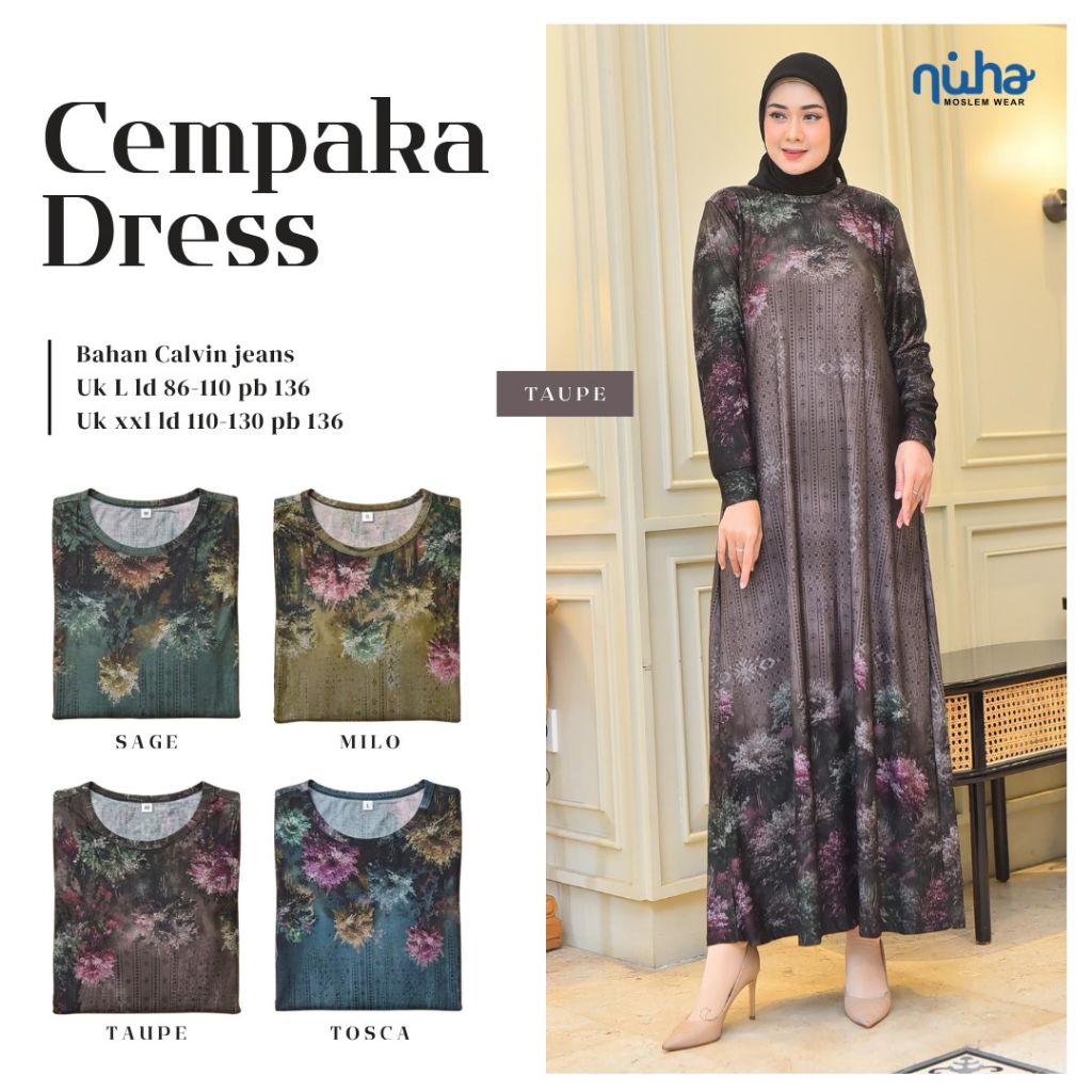 Gamis jumbo ld 110-130  bahan calvin jeans denim ORIGINAL