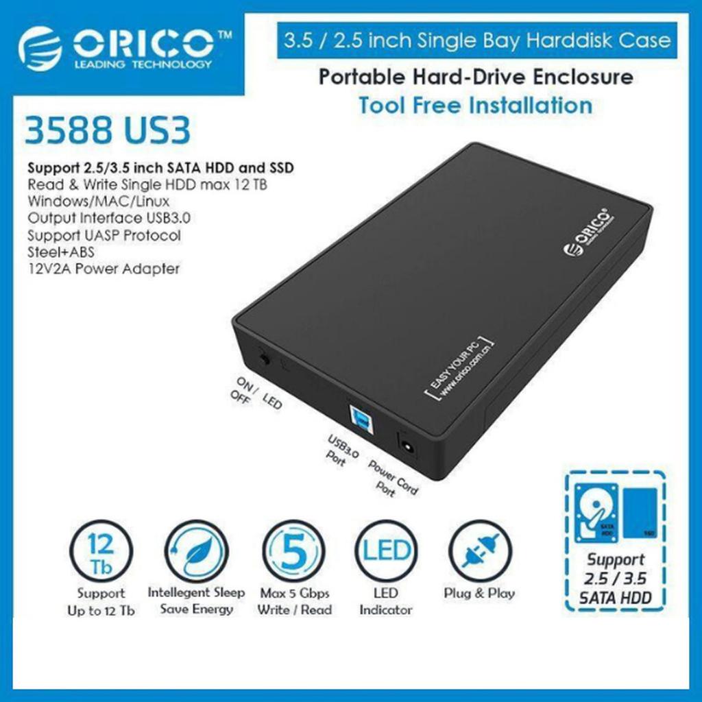 HDD Enclosure ORICO 3588US3 / 3588 US3 3.5 inch USB3.0 HDD PC Komputer Enclosure