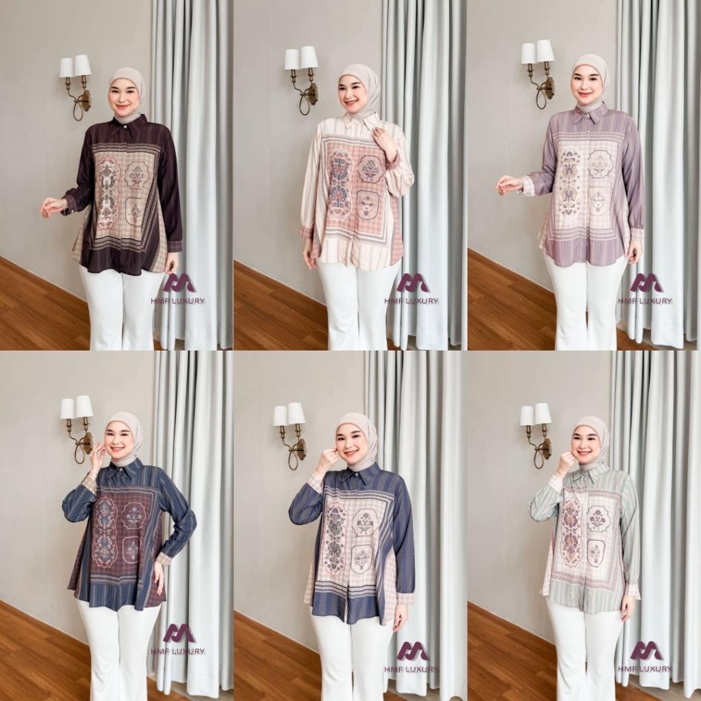 LuxuryFashion READY KEMEJA WANITA AFIYA SHIRT BY HMF LUXURY BEST SELLER