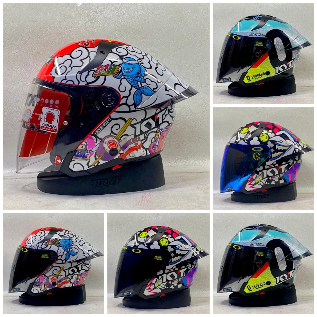 HELM KYT TTR-JET ALL MOTIF PAKET GANTENG FREE SPOILER - KYT HALF FACE SINGLE VISOR COWOK CEWEK