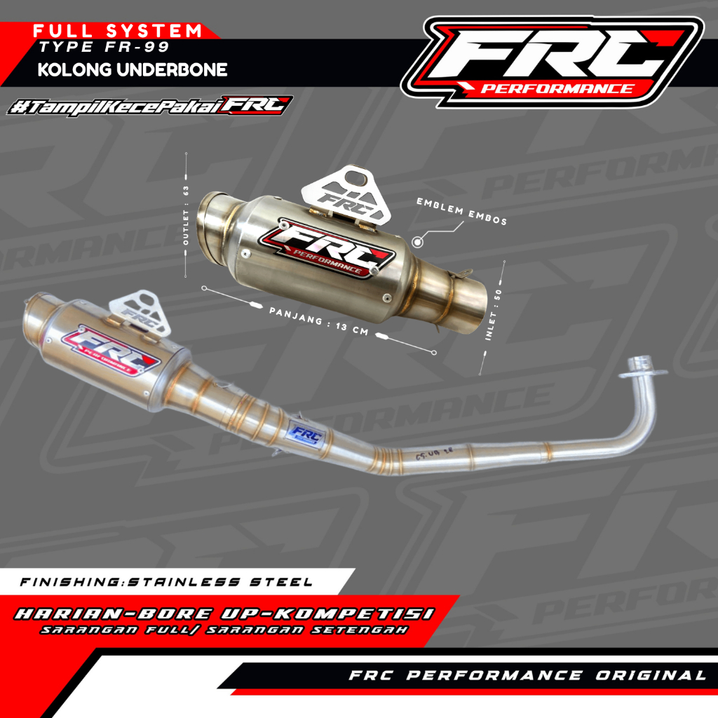 Knalpot FRC Performance Fullsystem – Model Kolong Underbone Type: FR 99 – by FRC PERFORMANCE.
