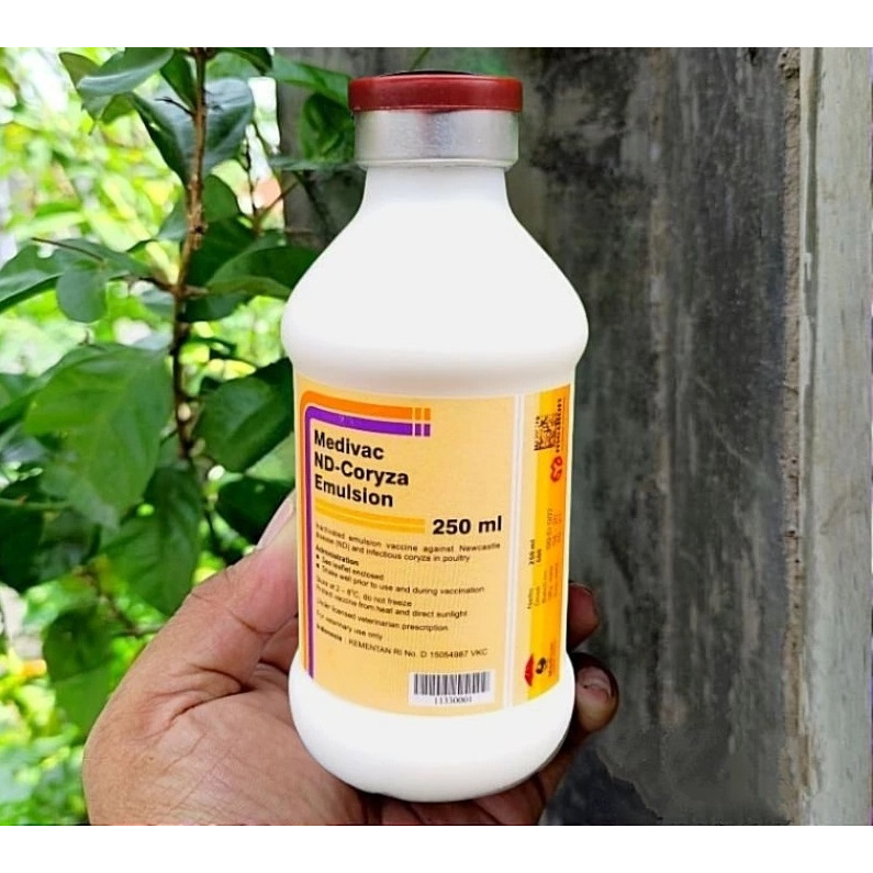 Vaksin Ayam Medivac ND Coryza Emulsion Netto 250ml Dosis 500 Ekor Vaksin Ayam Mencegah Tetelo Kepala