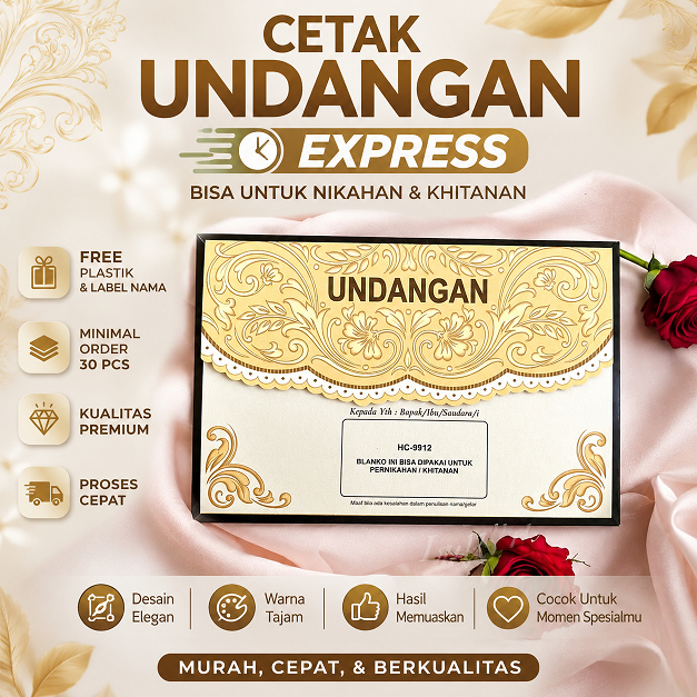 ERBA Blangko Undangan Pernikahan Hard Cover BC Board Modern Tanpa Foil HC-9912