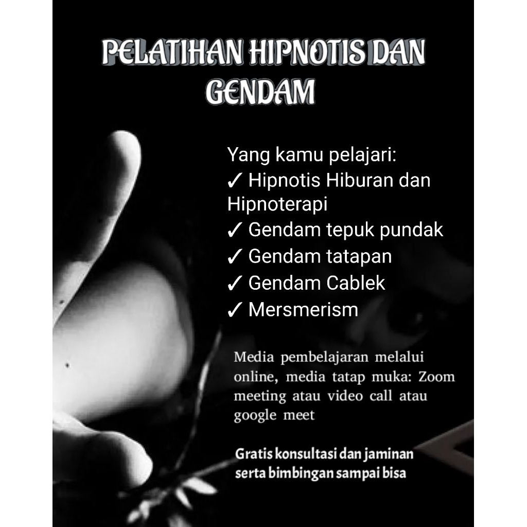 Pelatihan Privat Hipnotis dan Gendam