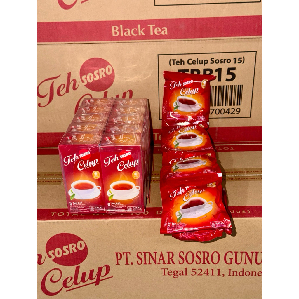 TEH SOSRO CELUP 1 DUS 24 RENCENG @10 SACHET / TEH SOSRO BOX DUS